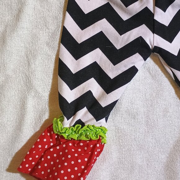 Rare Editions / 2 Pc Outfit / Girls / 6–9 Months / Christmas Snowman / Red Green - Picture 7 of 9